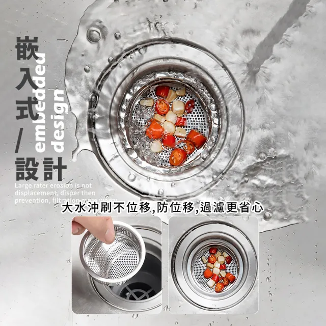 【水槽用品】304不鏽鋼水槽過濾提網-2入(防堵 防蟑 菜渣 廚房 流理台 排水孔 濾網)