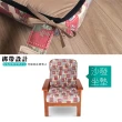 【台客嚴選】3入-鄉村風小熊L型沙發實木椅墊 坐墊 沙發墊 可拆洗(2色可選)