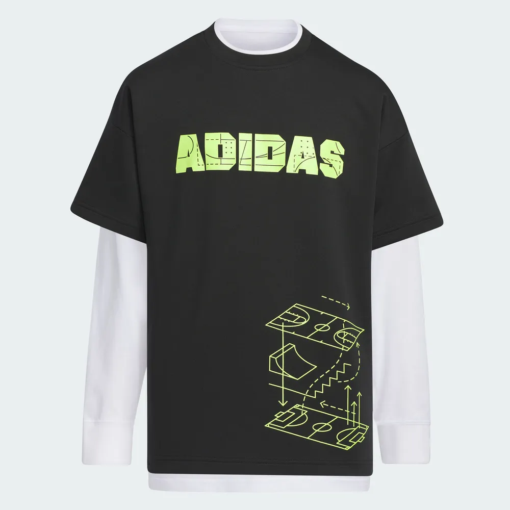 【adidas 愛迪達】兩件式運動長袖 童裝(IN6552)