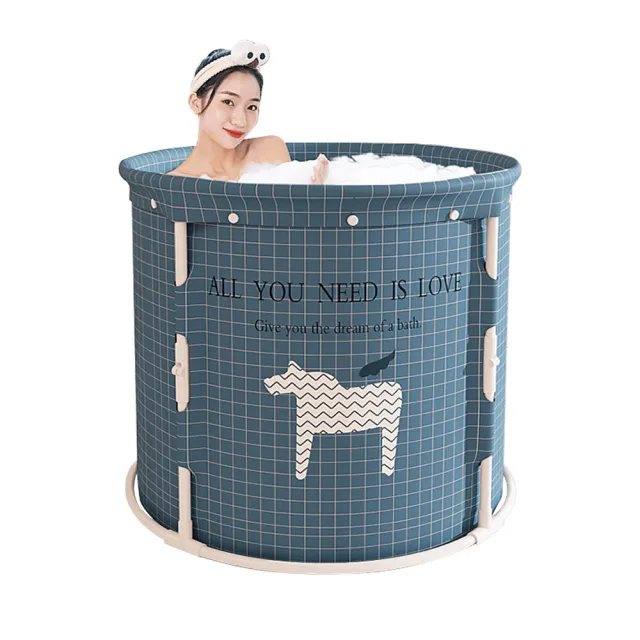 【DaoDi】免安裝泡澡桶 加厚折疊泡澡桶(附收納袋坐墊 摺疊浴缸 免充氣摺疊泡澡桶 澡盆 浴缸 儲水桶)