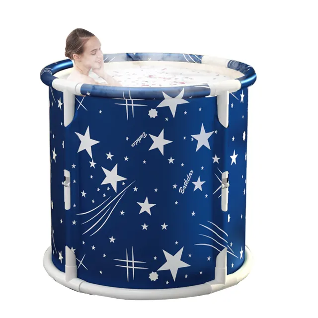 【DaoDi】免安裝泡澡桶 加厚折疊泡澡桶(附收納袋坐墊 摺疊浴缸 免充氣摺疊泡澡桶 澡盆 浴缸 儲水桶)