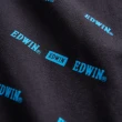 【EDWIN】男裝 EDGE 滿版印花 LOGO厚長袖T恤(黑色)