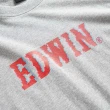 【EDWIN】男裝 EDGE 光能雜訊LOGO印花長袖T恤(麻灰色)