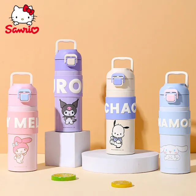 【SANRIO 三麗鷗】三麗鷗家族316不鏽鋼便攜直飲保溫杯400ml(附茶格 美樂蒂 大耳狗 酷洛米 保溫瓶)