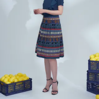 【MEDUSA 曼度莎】現貨-藍綠寬褶印花裙（M-XL）｜女短裙 套裝拆售(101-3320C)