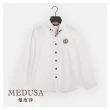 【MEDUSA 曼度莎】現貨-海軍風條紋裡白襯衫（M-2L）｜女上衣 女襯衫 白襯衫(101-78101)