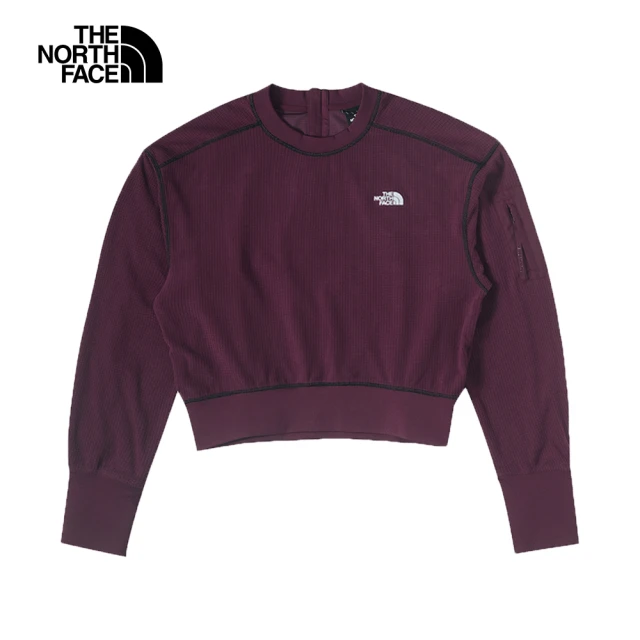 The North Face 北面UE女款紫紅色舒適保暖短版長袖上衣｜83PCI0H