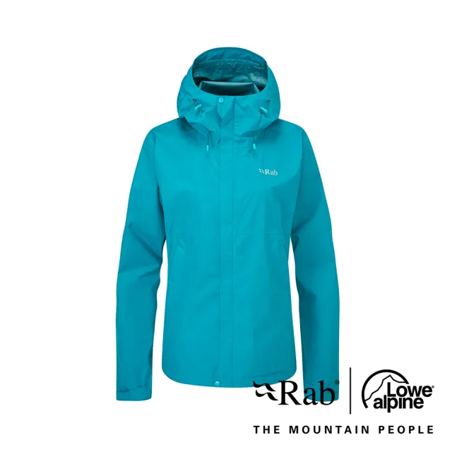 【RAB】Downpour Eco Jacket 透氣防風防水連帽外套 女款 群青藍 #QWG83