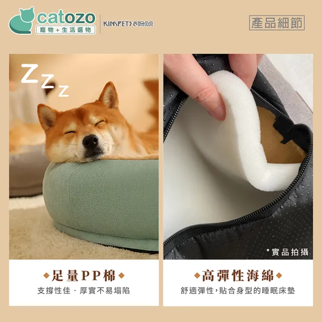 【catozo】Kimpets 舒適兔絨感橢圓寵物床 72x55公分(寵物窩/寵物墊/貓窩/狗床/寵物床墊/寵物睡墊)