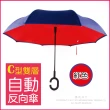 【生活良品】C型雙層雙色自動反向雨傘-4色任選(雙色自動傘!大傘面 一按即開不淋濕!反向直傘)
