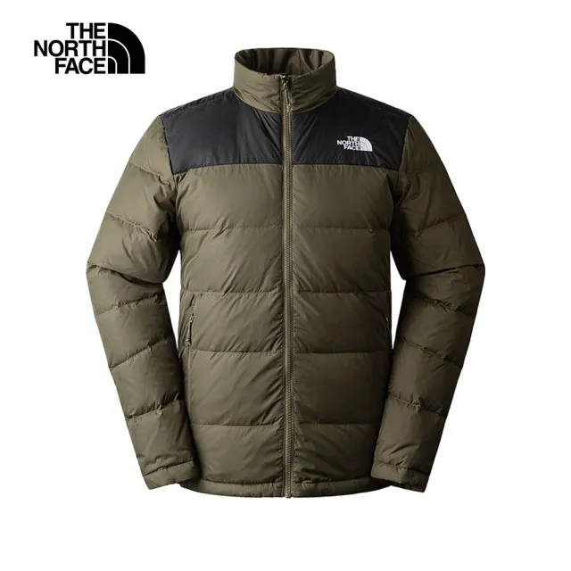 The North Face 官方旗艦】北面男款綠色防水透氣保暖連帽三合一外套