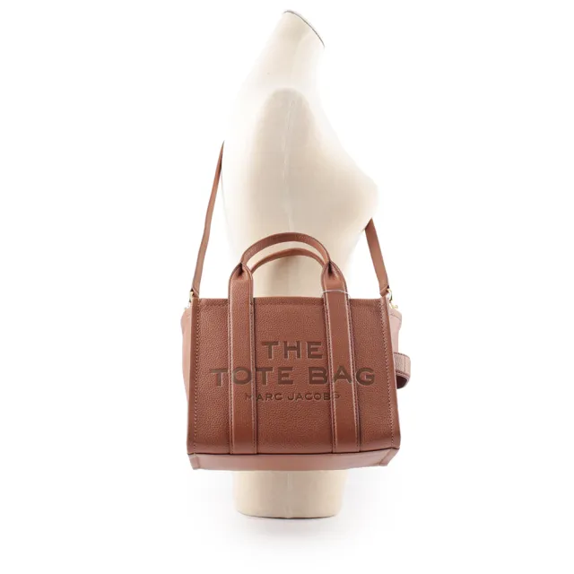 【MARC JACOBS 馬克賈伯】THE LEATHER TOTE 粒面皮革小款托特包(堅果棕)