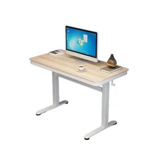 【MGSHOP】升級款手動升降桌 電腦桌 抽屜書桌(120CM 優質板材款)
