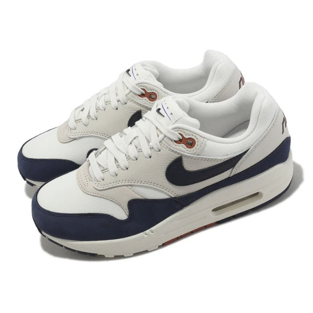 NIKE 耐吉NIKE 耐吉 休閒鞋 Wmns Air Max 1 LX 女鞋 男鞋 米白 深藍 Obsidian 氣墊 復古(FD2370-110)