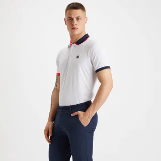 【G/FORE】男士 短袖POLO衫 TWO-TONE POLO 白色(G4MF22K12-SNO)