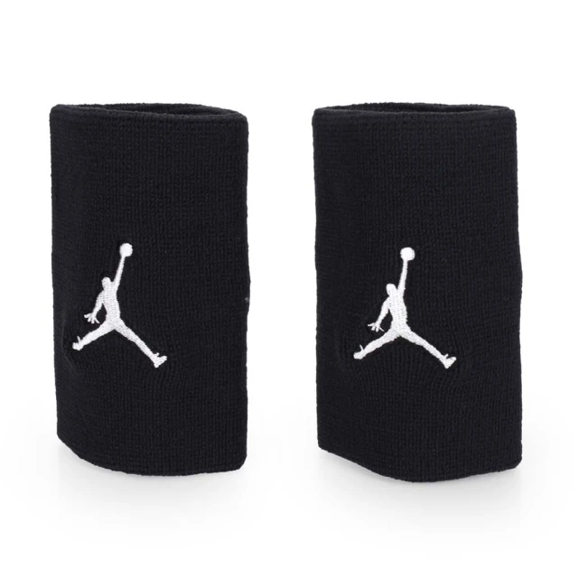 NIKE 耐吉 JORDAN JUMPMAN單色腕帶-飛人喬登 籃球 NBA 護腕 一雙入 黑白(JKN01010OS)