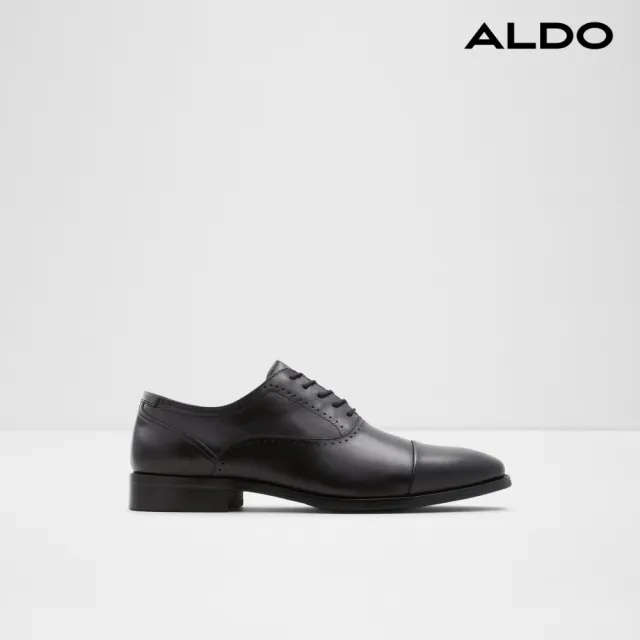 【ALDO】ABAWIENFLEX-俐落自信綁帶真皮紳士鞋-男鞋(黑色)