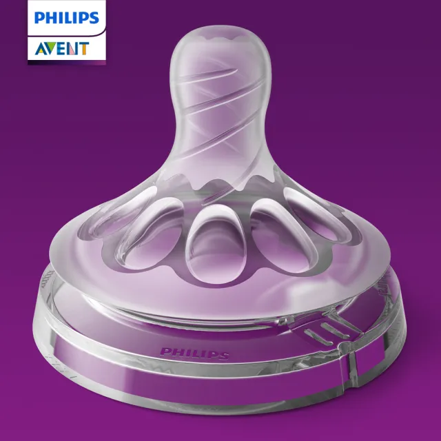 【PHILIPS AVENT】親乳感防脹氣奶嘴雙入裝 慢流量 1M+ 二號嘴(SCF652/23)