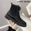 【SOFE MORE】拉鍊8孔馬丁靴 平底短靴 中筒靴 機車靴(拉鍊短靴 馬丁靴)