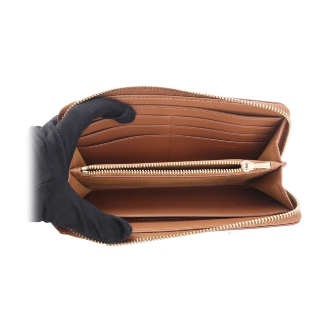 【MARC JACOBS 馬克賈伯】粒面皮革附提把長夾(堅果棕)