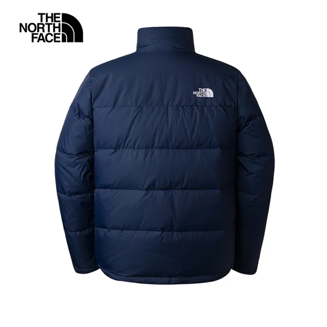 【The North Face 官方旗艦】北面男款藍色防潑水保暖舒適立領羽絨外套｜88R58K2