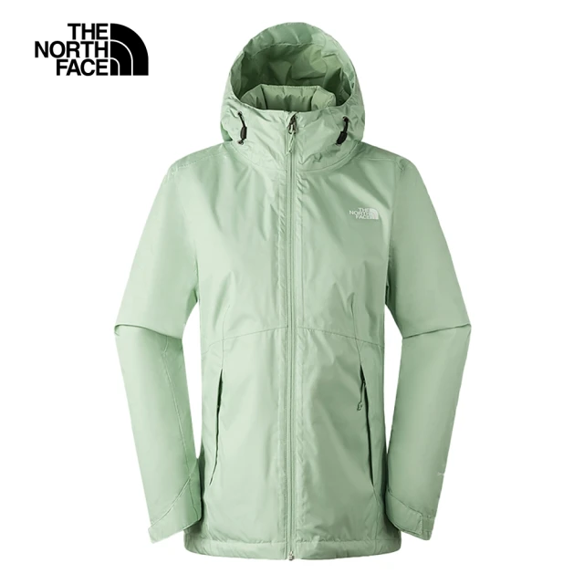 The North Face 北面女款綠色防水透氣保暖連帽三合一外套｜88RXI0G
