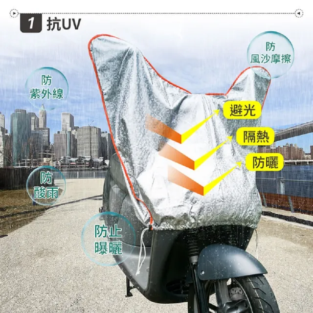 【守護者】機車騎士 八爪機車手機架+機車龍頭罩(加長加厚3D銀格紋款)