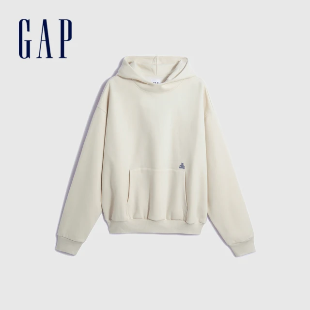 GAP 男裝 Logo純棉直筒鬆緊褲-深灰色(811072)