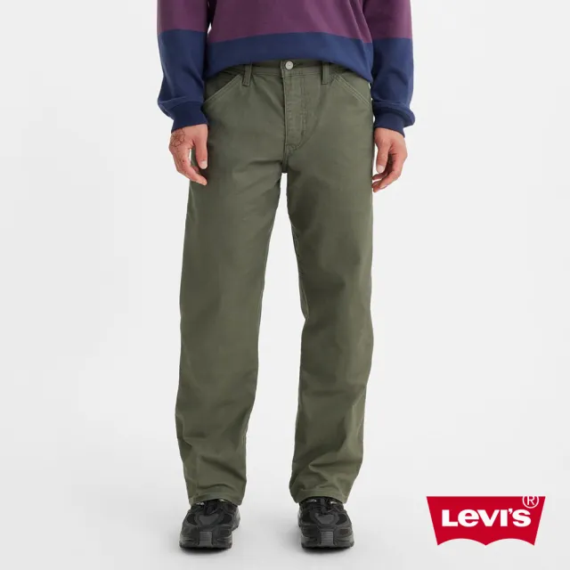 【LEVIS 官方旗艦】男款 工裝直筒休閒褲 / 軍綠基本款 / 彈性布料 人氣新品 A1136-0018