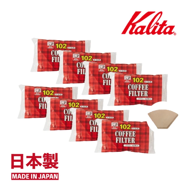 【Kalita】NK102 無漂白咖啡濾紙 2-4人份 100張x 8入組(咖啡濾紙 濾紙)