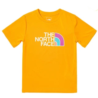 【The North Face】兒童 FLASHDRY吸濕透氣短袖圓領T恤.亞洲版型.休閒衫.運動上衣(81NF-56P 黃色)