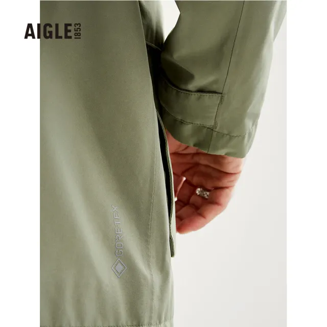 【AIGLE】防水風衣AG-3P132A070 綠色(男風衣 防水透氣風衣)