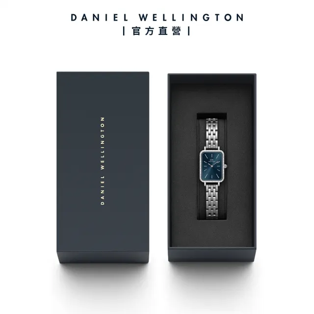 【Daniel Wellington】DW 手錶 Quadro Lumine Bezel 20X26mm星環珠寶式鎏金方錶-兩色任選(DW00100670)