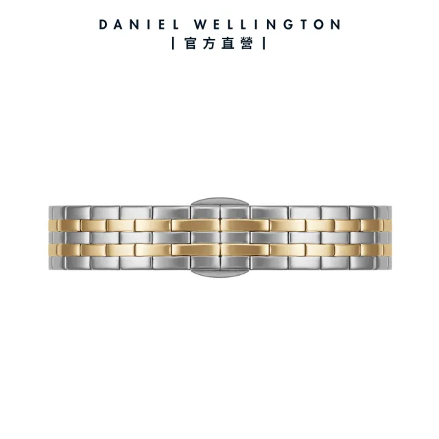 【Daniel Wellington】DW 手錶 Quadro Lumine Bezel 20X26mm星環貝母盤珠寶式雙色錶鏈(DW00100671)