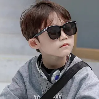 【ALEGANT】流線時尚5-12歲兒童專用輕量矽膠彈性太陽眼鏡(多色任選/台灣品牌/UV400方框偏光墨鏡)