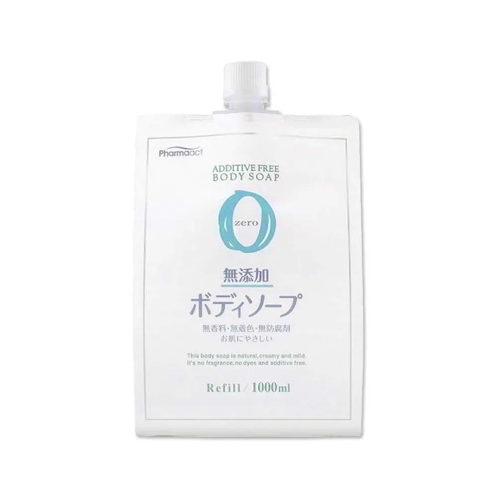 【日本KUMANO熊野油脂】zero無添加植萃精油保濕沐浴乳露液態皂補充包1000ml/袋(全膚質保濕鎖水潔膚凝膠)