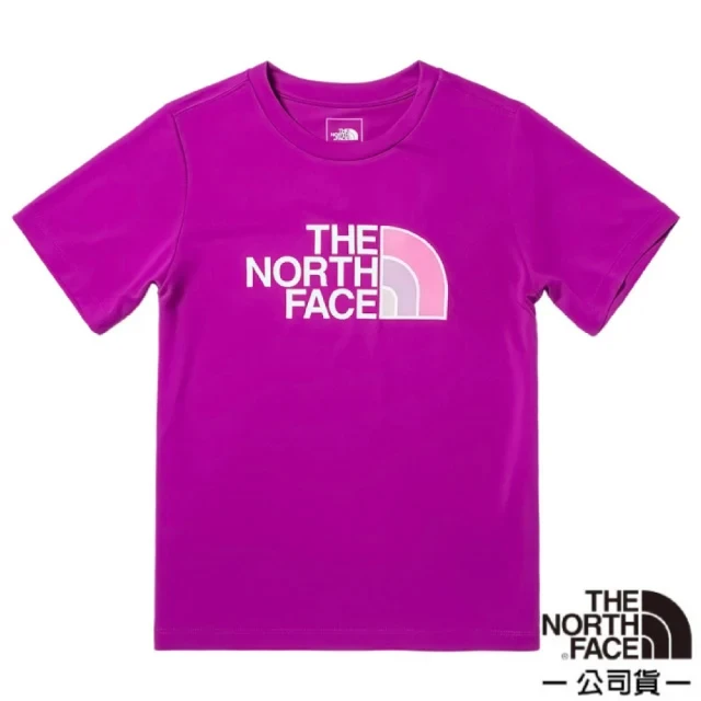 The North Face 兒童 FLASHDRY吸濕透氣短袖圓領T恤.亞洲版型.休閒衫.運動上衣(81NF-LV1 紫色)