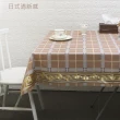 【LASSLEY】日式防水桌巾-方形135X135cm(台灣製造-正方形茶几巾｜餐桌巾｜金銀紋樣格紋桌布)