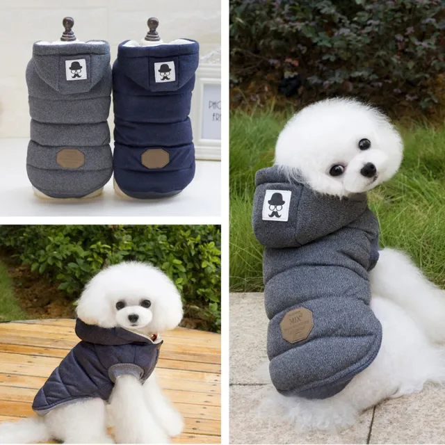 【QIDINA】2入-寵物鋪棉保暖法蘭羊羔絨連帽衣(貓衣服 狗狗衣服 寵物衣服 貓咪衣服 寵物用品)