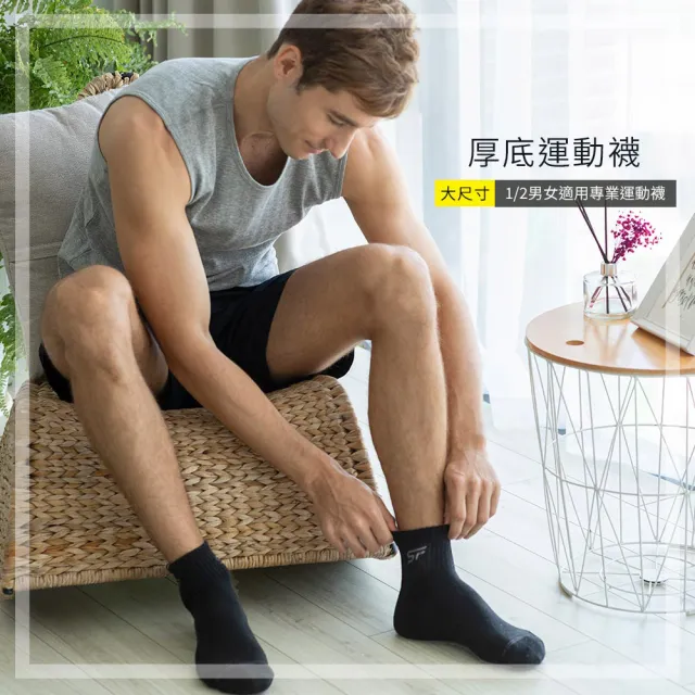 【SunFlower 三花】6雙組大尺寸專業運動襪.襪子