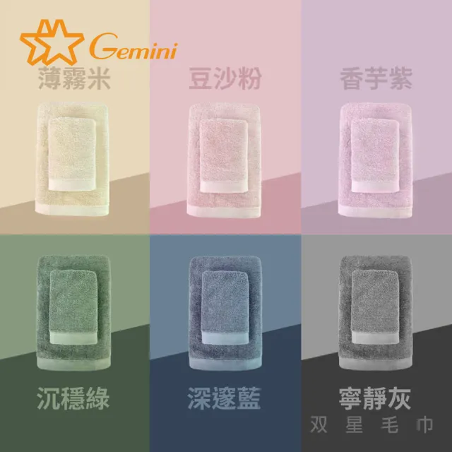 【Gemini 雙星】官方直營 100%純棉飯店大浴巾2入(自帶掛繩)-多色任選