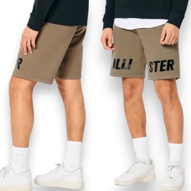 【HOLLISTER Co】海鷗 男生 燙銀亮面LOGO 棉質 男款 休閒短褲 短棉褲(多色可挑)