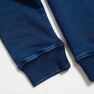 【EDWIN】江戶勝 男裝 富士LOGO印花方巾厚長袖T恤(中古藍)