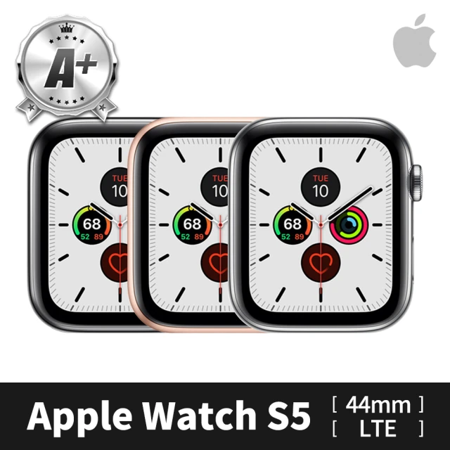 AppleApple 蘋果 A 級福利品 Apple Watch S5 LTE 44mm 鋁金屬錶殼(副廠配件/錶帶顏色隨機)