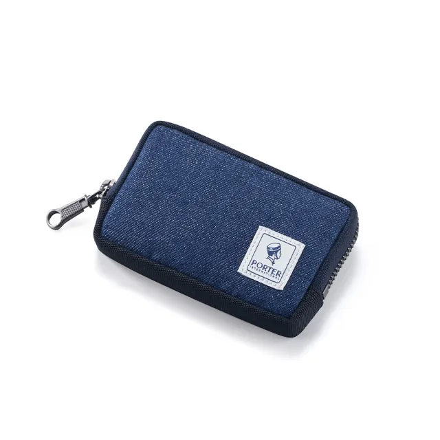 【PORTER INTERNATIONAL】牛仔拼接PATCH WORK零錢包(深藍色)