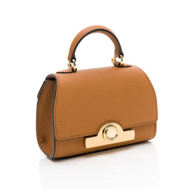【(絕版包)MOYNAT】經典Rejane Nano 迷你手提包肩背包(棕/金)