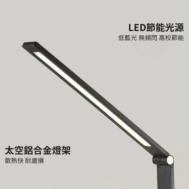 【LifeMarket】折疊式LED檯燈 Qi手機無線充電款(BSMI NCC認證 護眼檯燈 桌燈 台燈 臺燈 學生 檯燈LED)