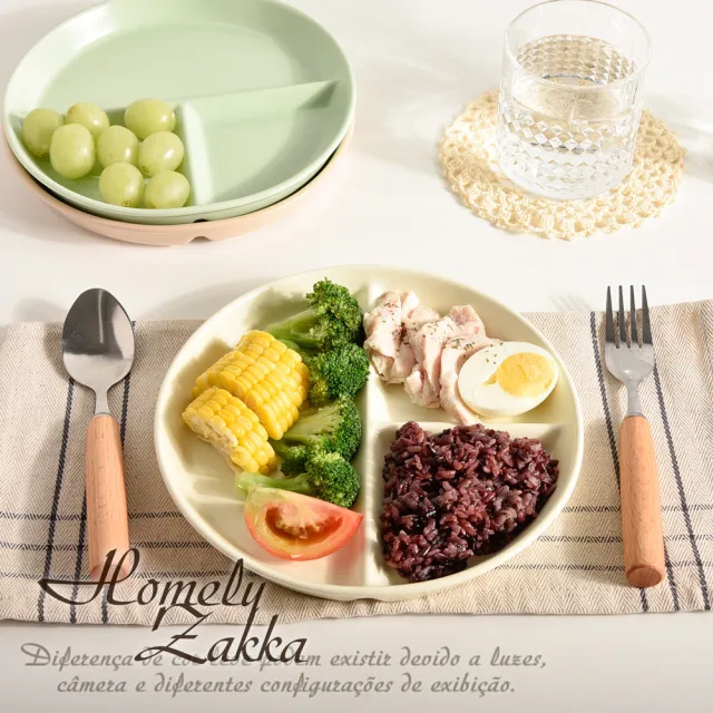 【Homely Zakka】北歐啞光釉陶瓷分隔餐盤/211餐盤_3色一組(健康分隔盤 瘦身餐盤 健身餐盤 減脂餐盤)