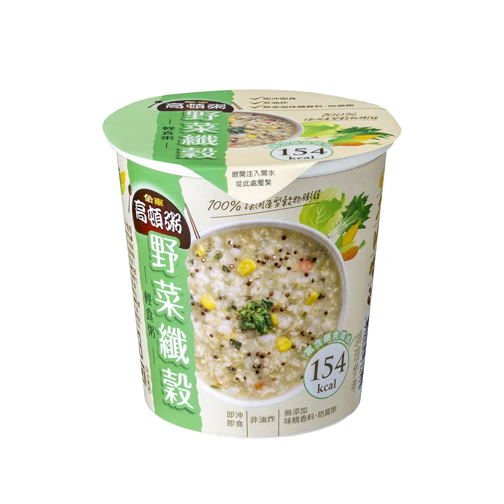 【金車/伯朗】高頓粥 野菜纖穀輕食粥-12杯/箱