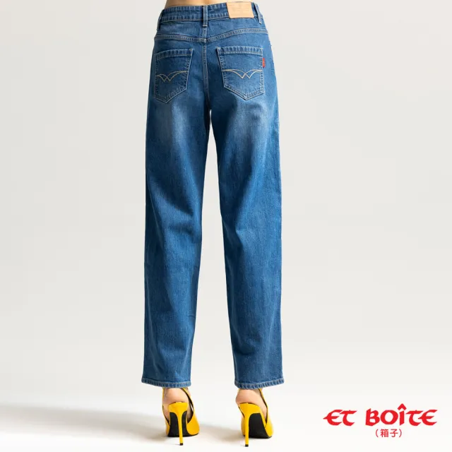 【BLUE WAY】女裝 自然高腰修身 顯瘦 直筒褲 牛仔褲-ET BOiTE箱子
